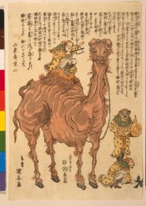 Velbloud, hospoda. 1824 (ručně kolorovaný dřevoryt) od Utagawa Kuniyasu