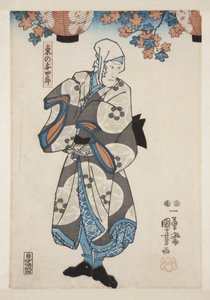 Herec Ichimura Uzaemon XII jako Higashino no Yoshiro (barevný dřevořez) od Utagawa Kuniyoshi