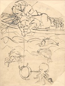 Daikoku a Ebisu, dva ze sedmi bohů štěstí od Utagawa Kuniyoshi