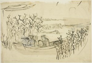 Sběr mořských řas v Omori od Utagawa Kuniyoshi