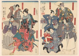 Ichikawa Danjûrô VIII v osmi různých rolích od Utagawa Kuniyoshi