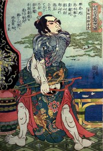 Série Kanchi Kotsuritsu: Jeden ze 108 hrdinů oblíbeného vodního rozpětí (Tsūzoku Suikoden gōketsu hyakuhachinin no hitori), kolem 1828-29 od Utagawa Kuniyoshi