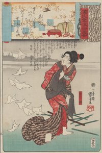 „‚Little Purple Gromwell‘ Wakamurasaki: Shosho,“ ze série Scény uprostřed Genj..., ca. 1845-61. od Utagawa Kuniyoshi