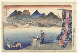Narumi do Chiriyu Několik slavných míst podél Tokaida najednou (název série) Tokaido gojusan eki goshuku meisho (název série na objektu) od Utagawa Kuniyoshi