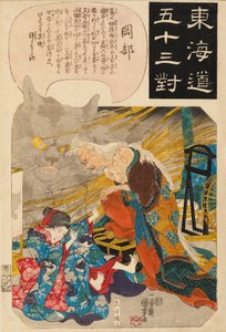 Okabe: Příběh kočičího kamene, 1845 od Utagawa Kuniyoshi