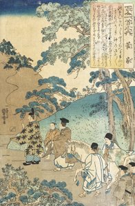 Báseň od Kankeho (Sugawara no Michizane) od Utagawa Kuniyoshi