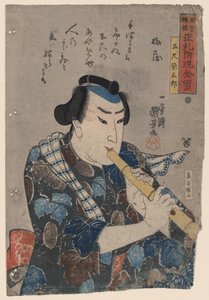 Hráč na shakuhachi od Utagawa Kuniyoshi