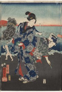 Východ slunce v zálivu Futami od Utagawa Kuniyoshi