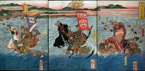 Te Trest t et Uji River (postava z bitvy Ujigawa), c. 1831-32 od Utagawa Kuniyoshi