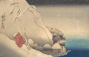 Cestování ve sněhové bouři, ca. 1830. od Utagawa Kuniyoshi