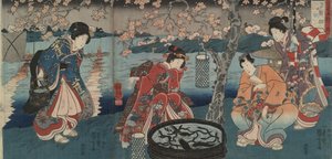 Strážní oheň, oheň z pěti prvků prostředí od Utagawa Kuniyoshi