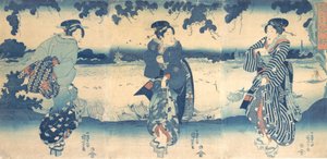 Ženy v blízkosti řeky, ca. 1850. od Utagawa Kuniyoshi
