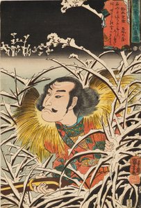 Woodblock Print - Lingering Snow od Ishiyama Ishiyama Bosetsu, 19. století od Utagawa Kuniyoshi