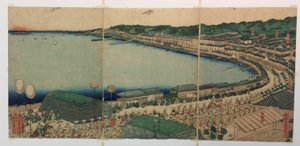 Průvody daimjóů procházející podél Tokaido od Utagawa Sadahide