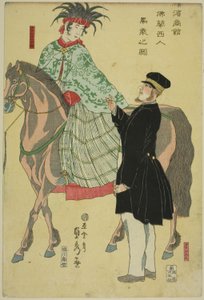 Mother-chan ts of Yokohama: French wo manhorse ck od Utagawa Sadahide