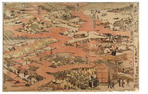 Osm pohledů na Edo, cca 1770-1780 (dřevořez na papíře)