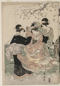 Třešňové květy ve větru od Utagawa Toyokuni