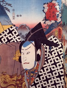 Port rai t of f kabuki te te r a c and r, Ukiyoe by Utagawa to well (1769-1825), odku t, japonský jazyk, Edo Perio d (1603) -1868)