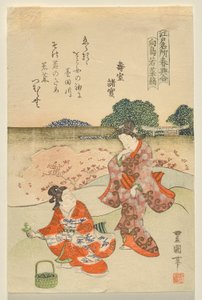Herb Gathering at Muk?jima, ze série Famous Edo Sites at Springtime