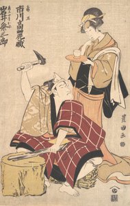 Ichikawa Komazo II v roli Kamea s Iwai Kumesaburo v roli Kameo