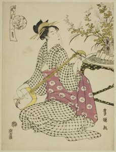 Osmý měsíc (Hachi gatsu), ze série "Módních dvanáct měsíců (Furyu junikagetsu)" od Utagawa Toyokuni I