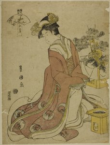 První měsíc (Sho gatsu), ze série "Módních dvanáct měsíců (Furyu junikagetsu)" od Utagawa Toyokuni I