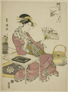 Čtvrtý měsíc (Shi gatsu), ze série "Módních dvanáct měsíců (Furyu junikagetsu)" od Utagawa Toyokuni I