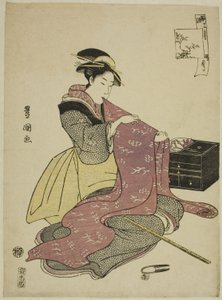 Dvanáctý měsíc (Goku getsu), ze série "Módních dvanáct měsíců (Furyu junikagetsu)" od Utagawa Toyokuni I
