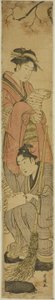 Mladý pár jako Kanzan a Jittoku od Utagawa Toyokuni I