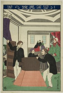 Například kamera (obrázek nového domu cizince) od Utagawa Yoshikazu