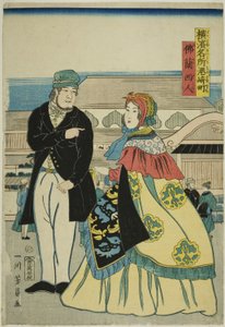 Francouzský člen Miyozakimachi (francouzsky, Miyozakimachi), ze série Te ``Člen Fa net s PA Yokohama (slavné místo Yokohamy)