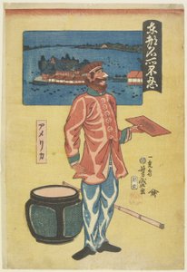 American at Shinobazu, 1861 (barevný dřevořez)