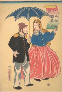 Anglický pár Igirisujin, 12. měsíc, 1860.