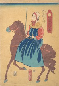 Anglická žena na koni, první měsíc, 1861. od Utagawa Yoshitora