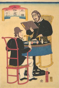 Angličané stolování, první měsíc, 1861. od Utagawa Yoshitora