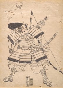 Přípravná kresba pro tisk válečníka, 19. století. od Utagawa Yoshitora