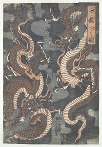 dva draci od Utagawa Yoshitsuya