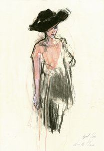 Módní skica elegantního klobouku od Ute Rathmann