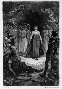 Ilustrace V.A. Poirsona (1890) pro román Salammbo”” od Gustava Flauberta, beroucí jako rámec válku žoldáků v době první punské války (246-241 př. n. l.) mezi Římany a Kartaginci.