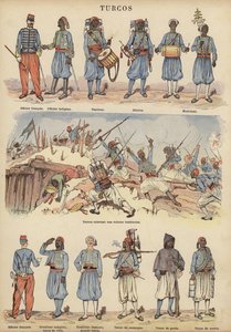 Turcos, koloniální vojáci francouzské armády (barva litho)