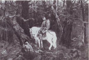 V myšlenkách  (Rytíř na koni vstupuje do hustého lesa) od V.Vasnetsov