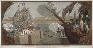 Otevření londýnských doků, Wapping, 1805 od V Woodthorpe