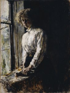 V okně. Portrét Olgy Fjodorovny Trubnikové, 1886 od Valentin Aleksandrovich Serov