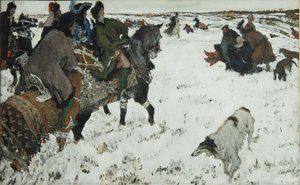 Peter I. Na lovu, 1902 od Valentin Aleksandrovich Serov
