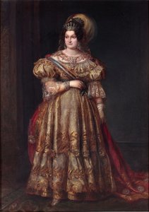 Marie Christine Ferdinande de Bourbon, královská princezna ze dvou Sicílie - Marie-Christine de Bourbon-Siciles (1806-1878) - Portrét Marie Christiny ze dvou Sicílií (1806-1878) od Carderera y Solano, Valentin (1796-1880) . Olej na plátně, rozměr: 104x od Valentin Carderera y Solano
