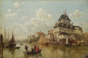 Dům na stromě v přístavu Hamburk. 1850