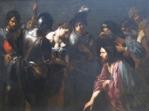 Kristus a cizoložnice od Valentin de Boulogne