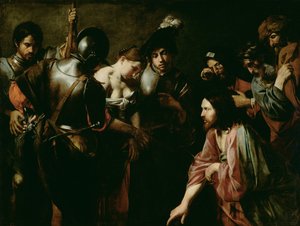 Kristus a cizoložnice od Valentin de Boulogne
