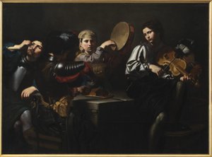 Hudebníci a vojáci od Valentin de Boulogne