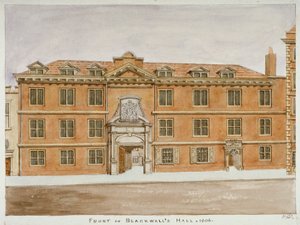 Čelní pohled na Blackwell Hall, City of London, 1806